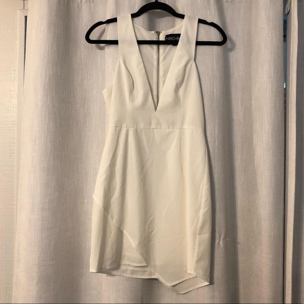 NBD low cut white dress